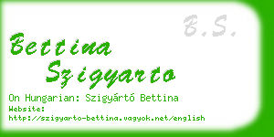 bettina szigyarto business card